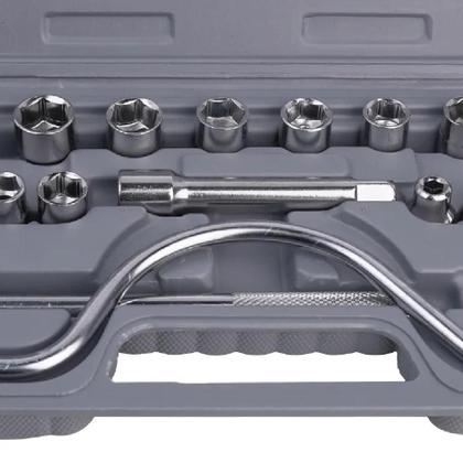 Imagem de Jogo Chaves Soquete 25 Peças Catraca 1/2 Kit Ferramentas Completo Maleta Cachimbo Roda 8-22Mm Profissional