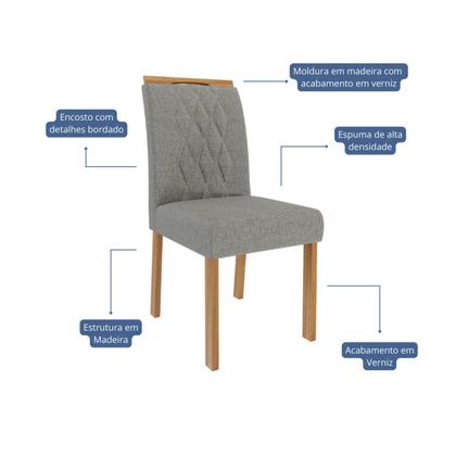 Imagem de Jogo com 02 Cadeiras Juliana Wood Ii