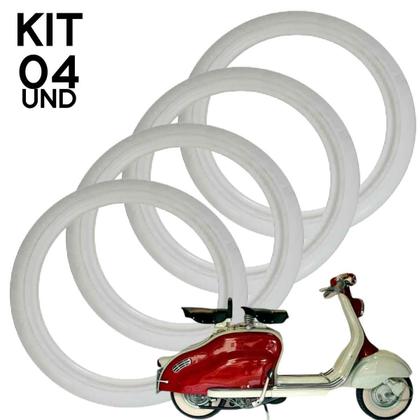 Imagem de Jogo Com 04 Faixas Brancas Para Pneu Motoneta Aro 10 - Vespa