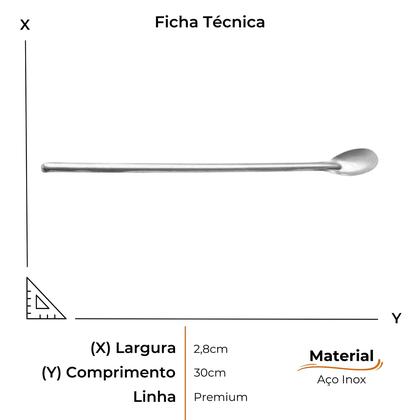 Imagem de Jogo com 10 Colheres de Suco Mexedora para Jarra em Inox 30cm