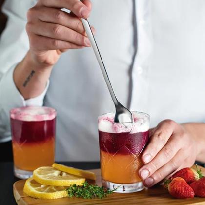 Imagem de Jogo com 10 Colheres de Suco Mexedora para Jarra em Inox 30cm