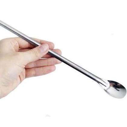 Imagem de Jogo com 10 Colheres de Suco Mexedora para Jarra em Inox 30cm