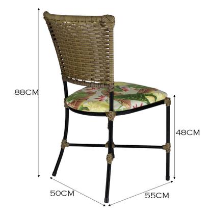 Imagem de Jogo com 2 Cadeiras Gramado Fibra Sintética Junco para Área Externa e Interna Acesse Móveis