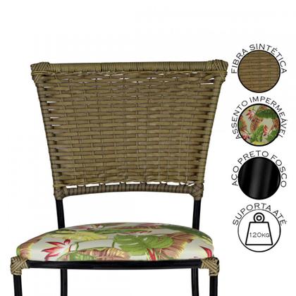 Imagem de Jogo com 2 Cadeiras Gramado Fibra Sintética Junco para Área Externa e Interna Acesse Móveis