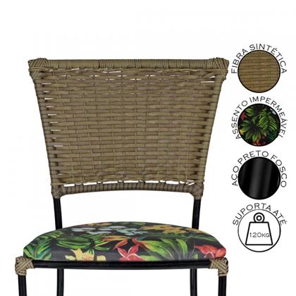 Imagem de Jogo com 2 Cadeiras Gramado Fibra Sintética Junco para Área Externa e Interna Acesse Móveis