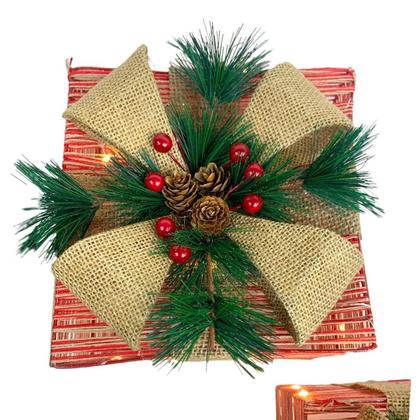 Imagem de Jogo Com 2 Caixas De Presente Enfeite Natalino Com Luz