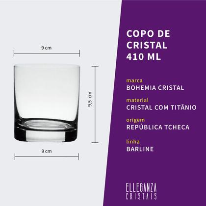 Imagem de Jogo com 2 Copos De Cristal Para Whisky 410 ml Linha Barline Bohemia