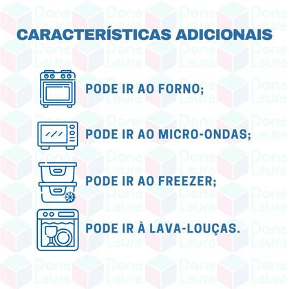 Imagem de Jogo com 2 Potes 640ml Divisória Hermético Marmita Microondas