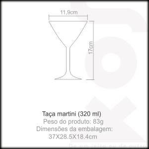 Imagem de Jogo com 3 Taças Acrílicas Nautica Martini 170ml - KOS