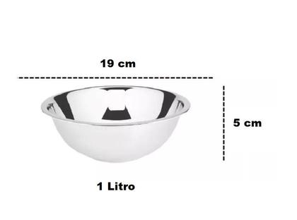Imagem de Jogo Com 3 Tigelas De Aço Inox Cozinha 19, 21 E 23 Cm