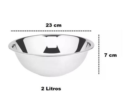 Imagem de Jogo Com 3 Tigelas De Aço Inox Cozinha 19, 21 E 23 Cm