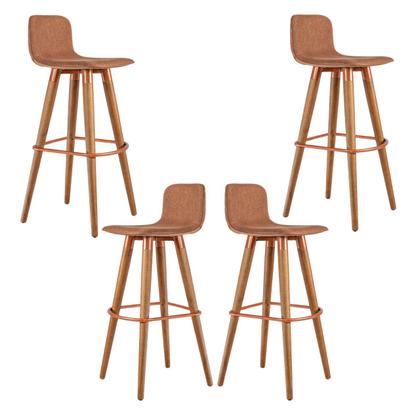 Imagem de Jogo Com 4 Banquetas Alta para Balcão Bancada área Gourmet Cozinha Tecido Terracota