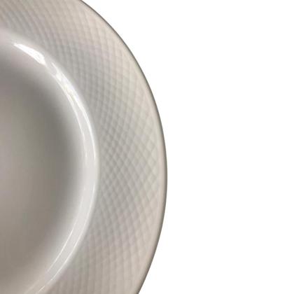 Imagem de Jogo com 4 Pratos Rasos Porcelana Bordas em Relevo 29cm - Saldão