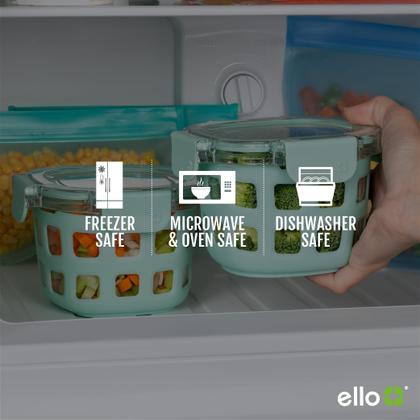 Imagem de Jogo com 4 Recipientes de Vidro Ello Duraglass 500ml - Sem BPA