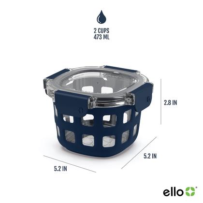 Imagem de Jogo com 4 Recipientes de Vidro Ello Duraglass 500ml - Sem BPA