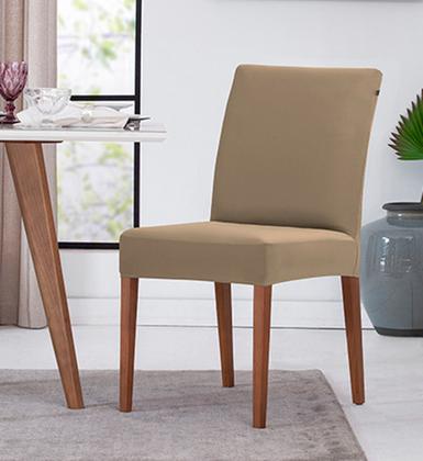 Imagem de Jogo Com 6 Capas de Cadeira em Malha Helanca Adomes Bege