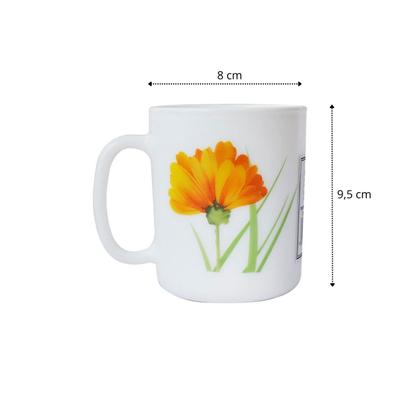 Imagem de Jogo com 6 pçs de caneca para chá e café com estampa floral de vidro 320ml
