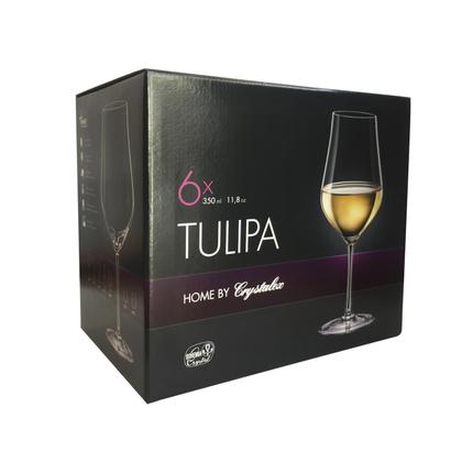 Imagem de Jogo com 6 Taças de Cristal Para Vinho Branco 350 ml Tulipa Bohemia