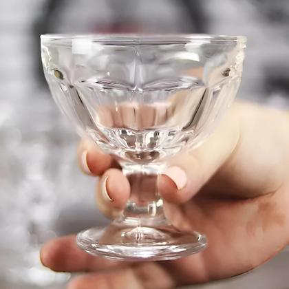 Imagem de Jogo Com 6 Taças De Sobremesa 210ml Vidro Transparente Diamond para Sorvete, Açaí, Frutas e Doces