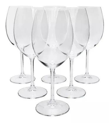 Imagem de Jogo Com 6 Taças De Vinho Tinto Em Cristal Bohemia 580ml