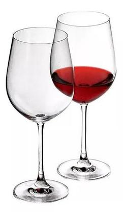 Imagem de Jogo Com 6 Taças De Vinho Tinto Em Cristal Bohemia 580ml