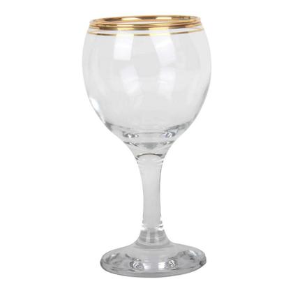 Imagem de Jogo com 6 Taças Para Vinho 210ml Vidro com Bordas Douradas