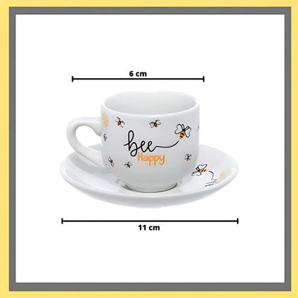 Imagem de Jogo com 6 Xícaras de Café Honey Bee Happy 90ml  Haüskraft