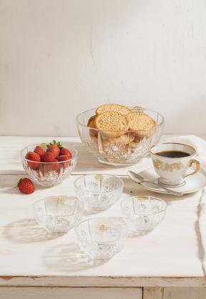 Imagem de Jogo com 7 Bowls em Vidro para Sobremesa com Relevo Variado