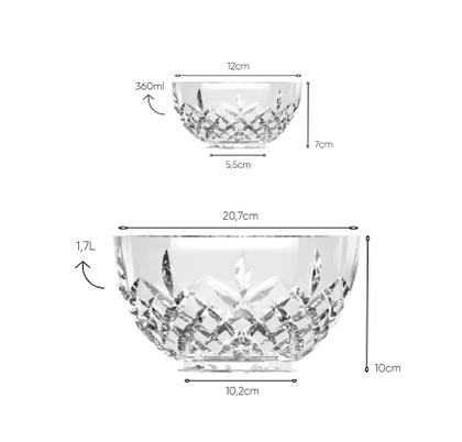 Imagem de Jogo com 7 Bowls em Vidro para Sobremesa com Relevo Variado