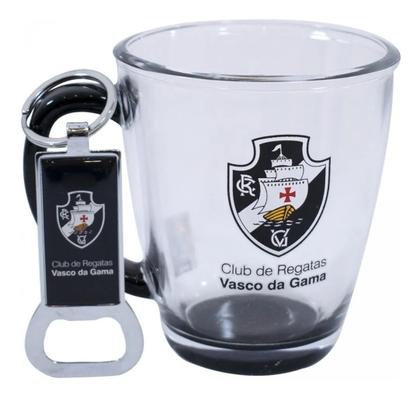 Imagem de Jogo Com Uma Caneca De Vidro E Um Abridor De Garrafas 370ml - Vasco