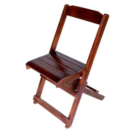 Imagem de Jogo Conjunto 1 Mesa 120x70 e 4 Cadeiras Bar Dobrável em Madeira - Com Pintura Cor Imbuia