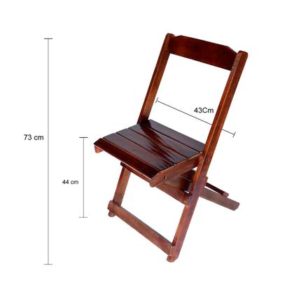 Imagem de Jogo Conjunto 1 Mesa 120x70 e 4 Cadeiras Bar Dobrável em Madeira - Com Pintura Cor Imbuia