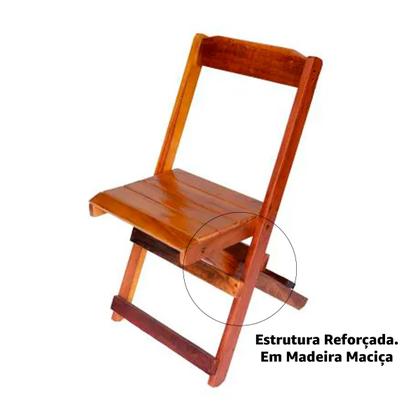 Imagem de Jogo Conjunto 1 Mesa 120x70 e 6 Cadeiras Bar Dobrável em Madeira - Com Pintura Mel