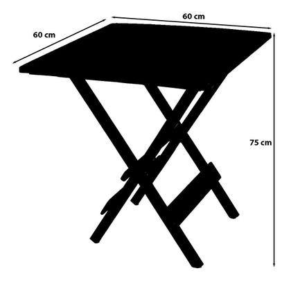 Imagem de Jogo Conjunto 1 Mesa 60x60 e 4 Cadeiras Bar Dobráveis Retratil de Madeira - Com pintura Imbuia