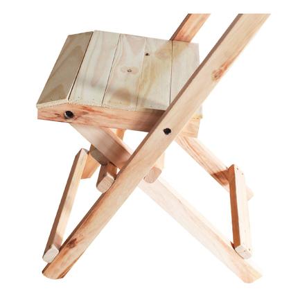 Imagem de Jogo Conjunto 1 Mesa 70x70 e 4 Cadeiras Bar Dobráveis Retratil de Madeira - Sem Pintura