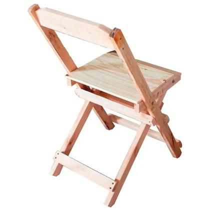 Imagem de Jogo Conjunto 1 Mesa 70x70 e 4 Cadeiras Bar Dobrável em Madeira Sem Pintura