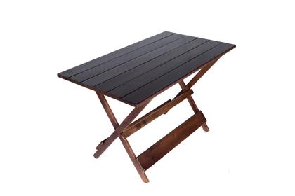 Imagem de Jogo Conjunto 6 Cadeiras e 1 Mesa Dobrável de Madeira 120 x 70 - Com Pintura Imbuia