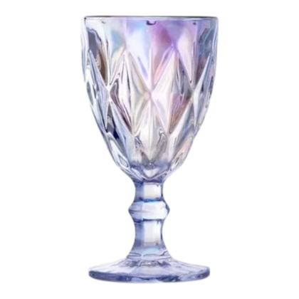 Imagem de Jogo Conjunto 6 Taças de Vidro Furta Cor Grosso Diamond Diamante Luxo Gourmet Vinho Água Refrigerante Sucos Drink 340ml