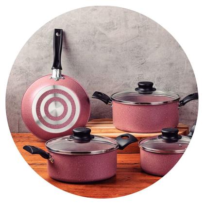 Imagem de Jogo Conjunto de Panela Tramontina Antiaderentes 7 peças com Frigideira Alumínio