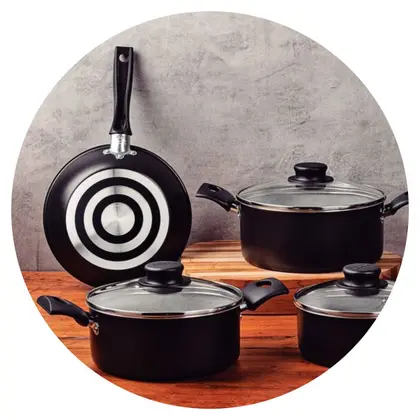 Imagem de Jogo Conjunto de Panela Tramontina Antiaderentes 7 peças com Frigideira Alumínio