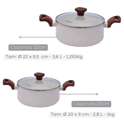 Imagem de Jogo Conjunto De Panelas 10 Peças Indução Com Utensílios Frigideira Revestimento Cerâmico