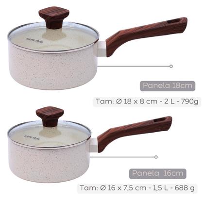 Imagem de Jogo Conjunto De Panelas 10 Peças Indução Com Utensílios Frigideira Revestimento Cerâmico