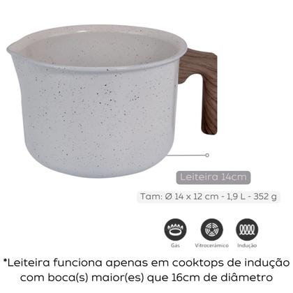 Imagem de Jogo Conjunto De Panelas 10 Peças Premium Indução Revestimento Cerâmico Com Utensílios Frigideira Antiaderentes
