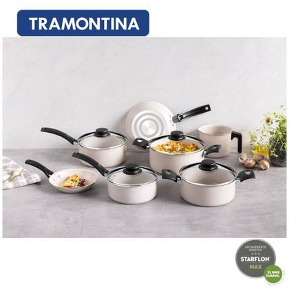 Imagem de Jogo Conjunto de Panelas Bege Turim Tramontina 7 peças Antiaderentes