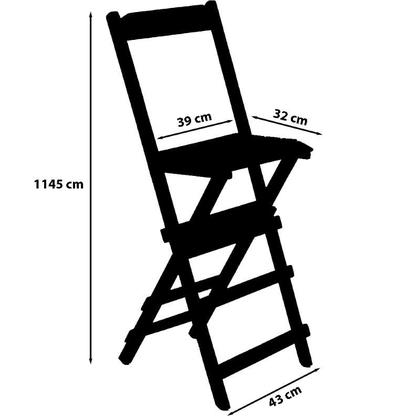 Imagem de Jogo Conjunto Dobrável Bistrô 1 Mesa Alta e 2 Banquetas em Madeira Maciça Com Pintura Imbuia