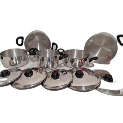 Imagem de Jogo Conjunto Panelas 5 Pçs Alumínio Grosso Brilho Espelhado