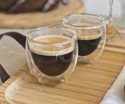 Imagem de Jogo Copo de Café Vidro Borosilicato Parede Dupla 80ml 2 Peças - Yangzi