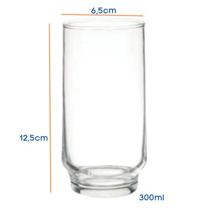 Imagem de Jogo Copo Lights Agua Suco Vidro Long Drink 300ml - Kit 6 un - NADIR FIGUEIREDO