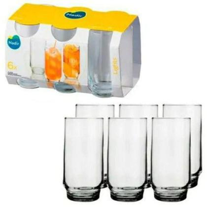 Imagem de Jogo Copo Lights Agua Suco Vidro Long Drink 300ml - Kit 6 un - NADIR FIGUEIREDO