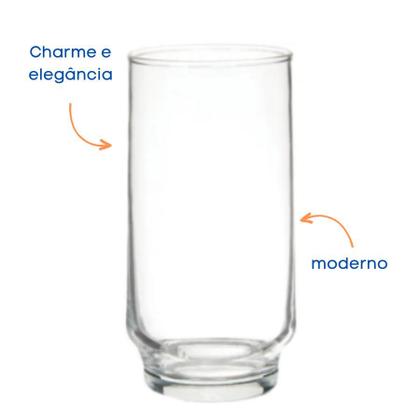 Imagem de Jogo Copo Lights Agua Suco Vidro Long Drink 300ml - Kit 6 un - NADIR FIGUEIREDO